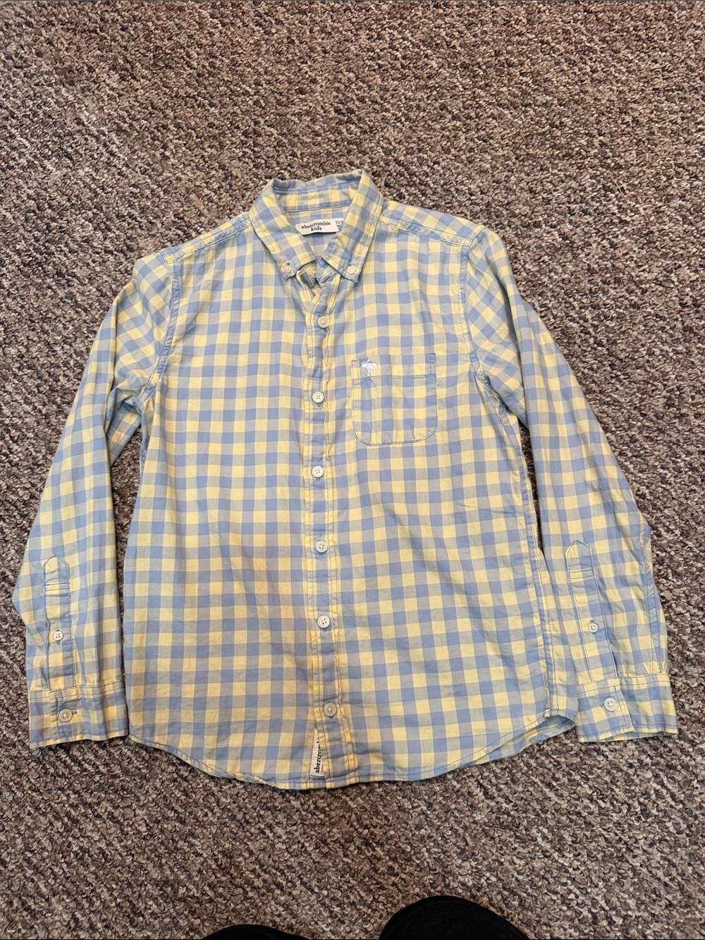 abercrombie kids Yellow and Blue Gingham Button-Down